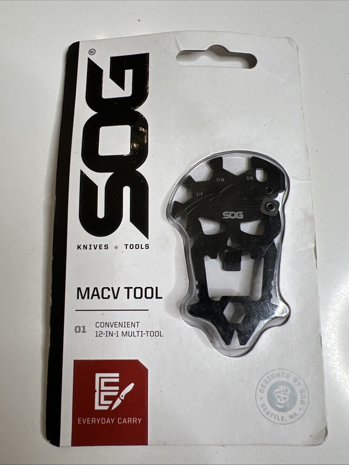 SOG MacV Tool SM1001 – Black, 12 Tools in One: Bottle Opener, NEW B2