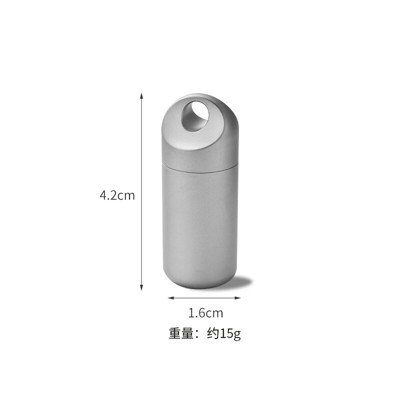 Titanium Pill Holder Case Organizer Container Waterproof Portable Keychain EDC