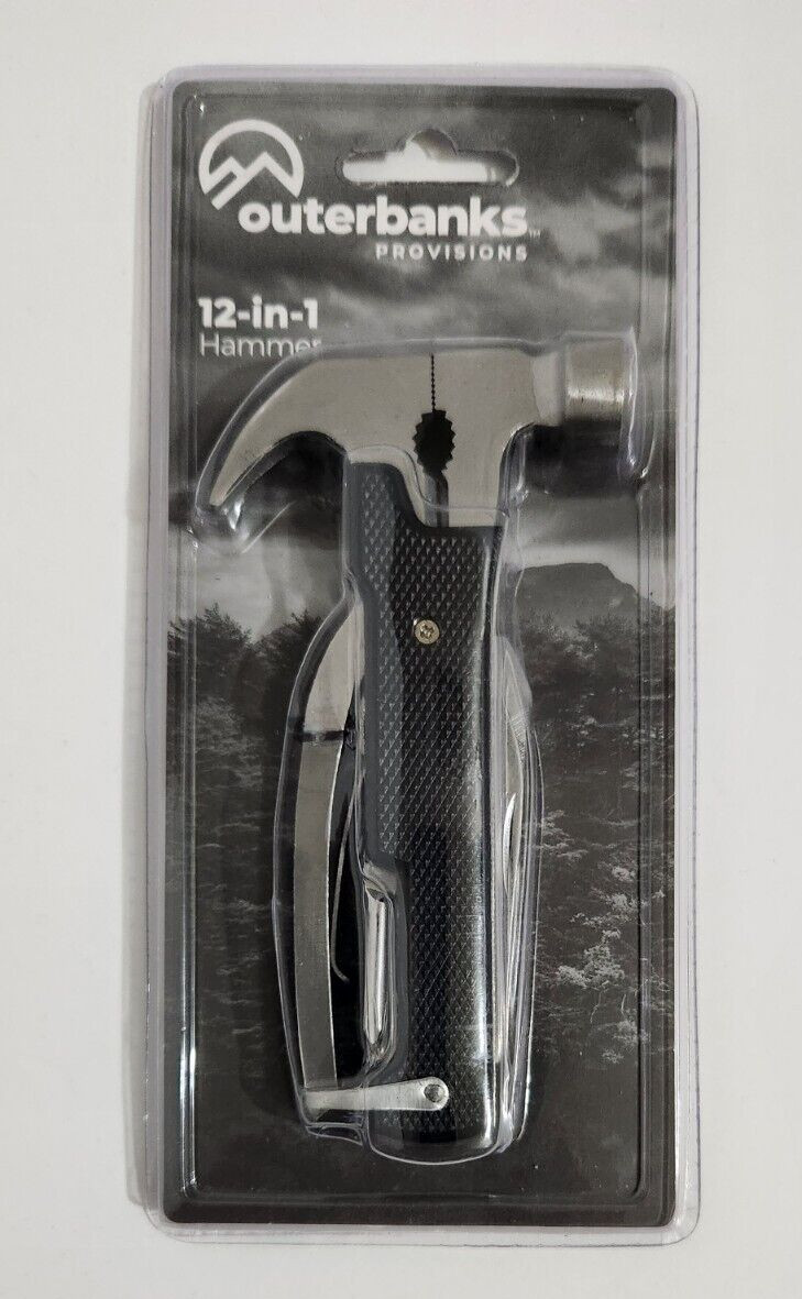 Outerbanks Provisions Multi Tool 12-in-1 Mini Hammer Utility Survival Kit – New