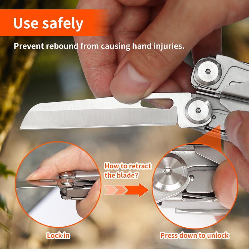 Folding Multi-tool Pliers, Portable Outdoor Tool for Camping Hiking Field Repair