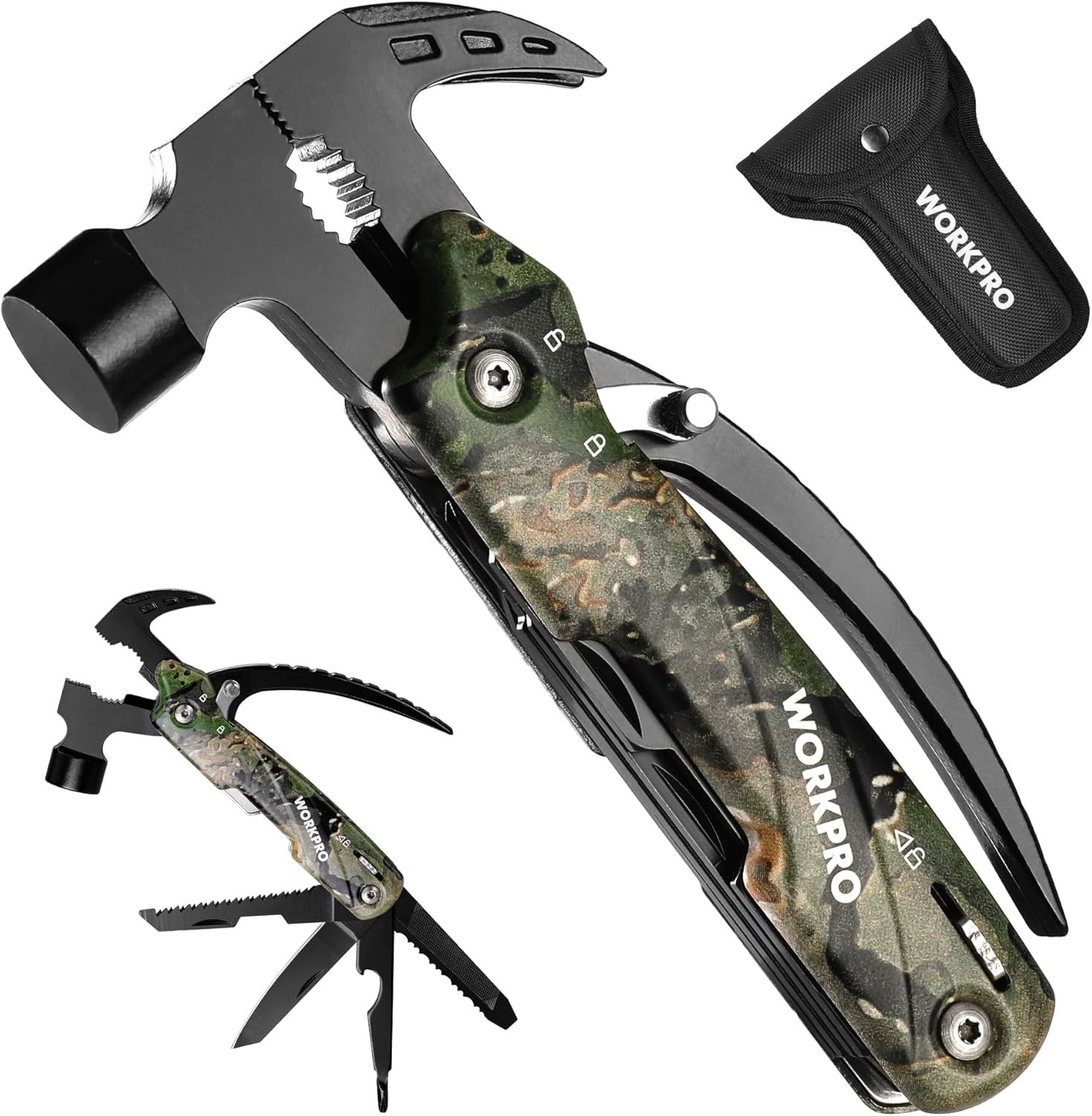 All-in-One 12-in-1 Multitool with Safety Lock & Nylon Pouch – Camouflage Design