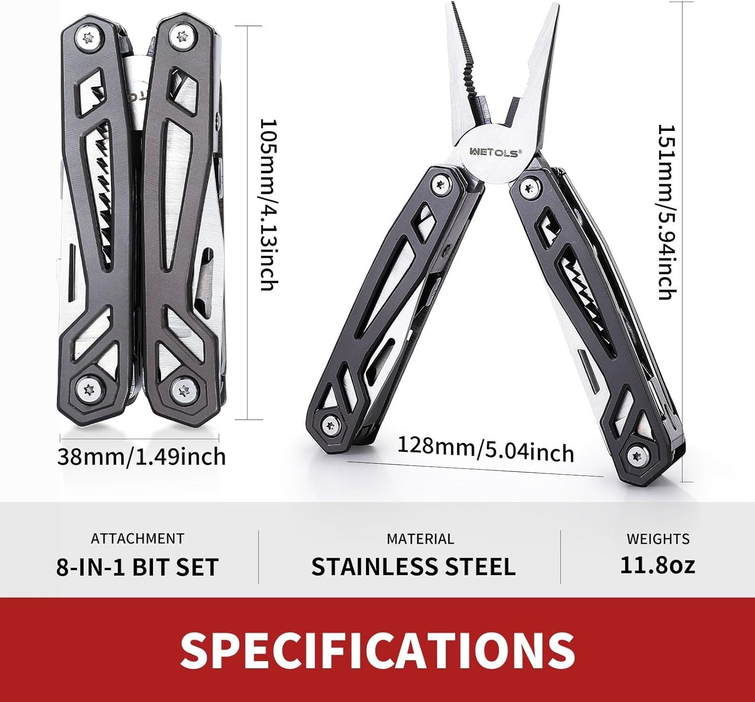 21 Tools in One: Durable Stainless Steel Multitool with Safety Features & Sheath