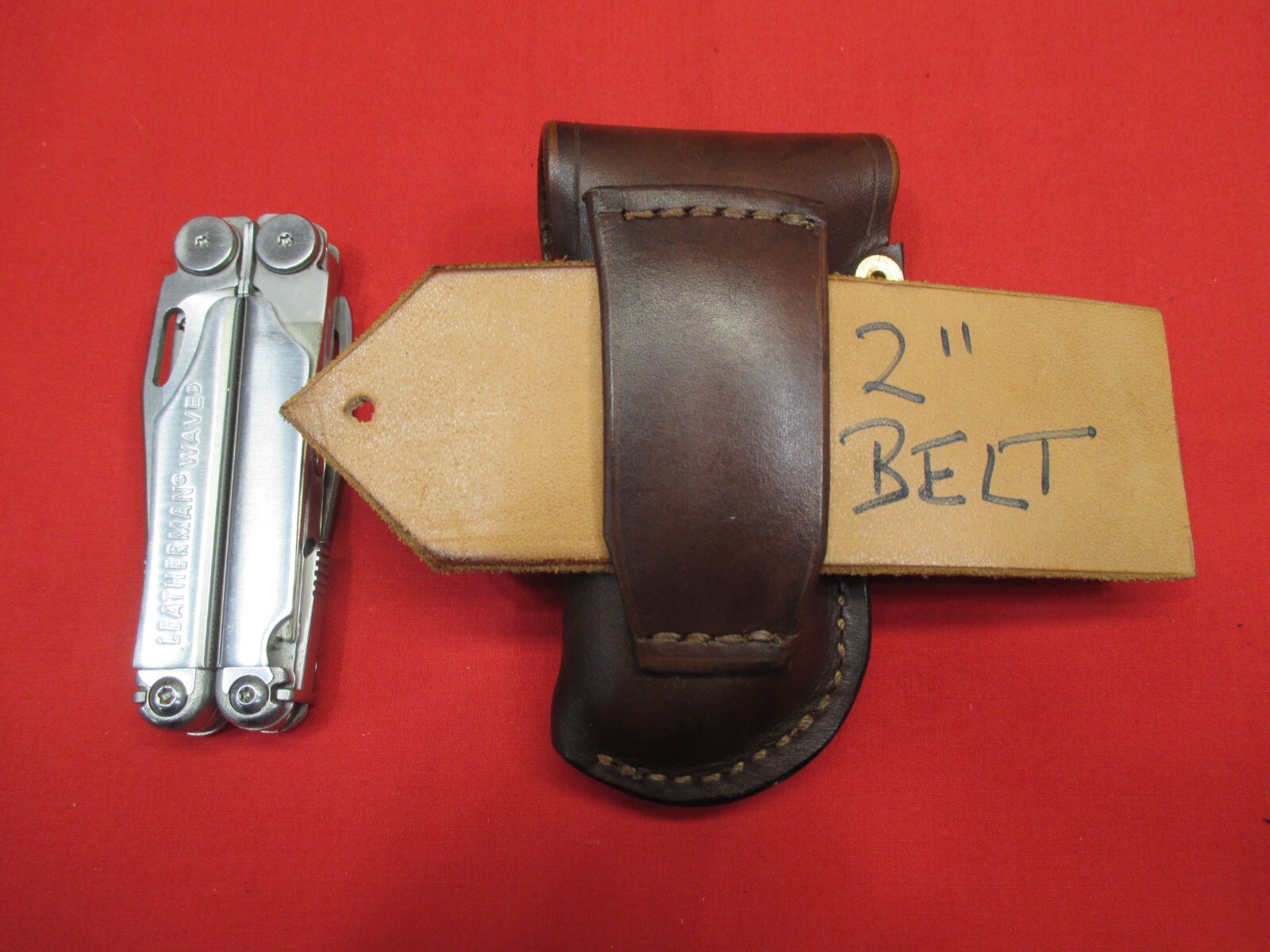 Leather Sheath for LEATHERMAN WAVE MULTI TOOL Western Holster Shaped