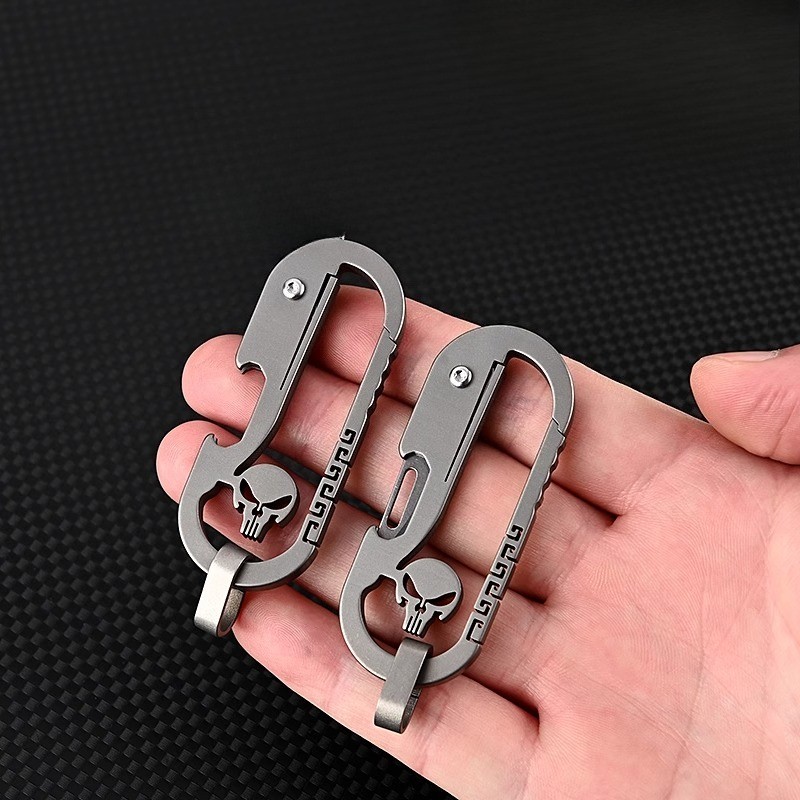 Titanium alloy punisher Skeleton Multi functional Keychain EDC
