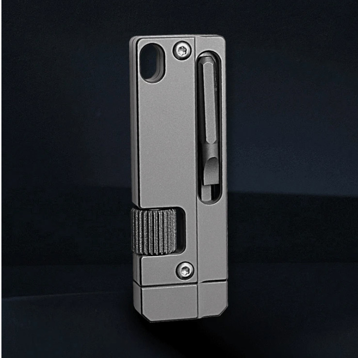 EDC Titanium Alloy Multi Tools Adjustable Wrench Pocket with Bit Holder Keychain