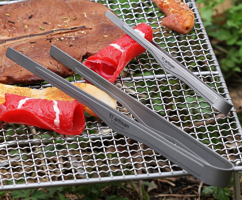 Tiartisan Titanium Barbecue Clip BBQ Outdoor Camping Tool Multi-function Folder