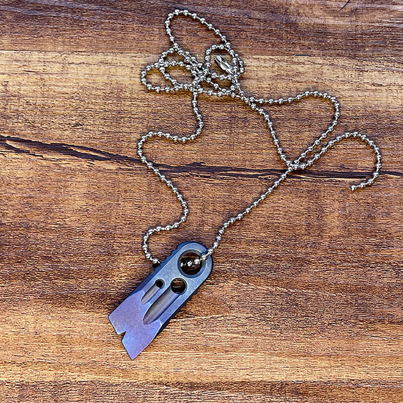 EDC Mini Titanium Pry Bar Crowbar Tool Necklace Pocket Key chain Pendant Tool