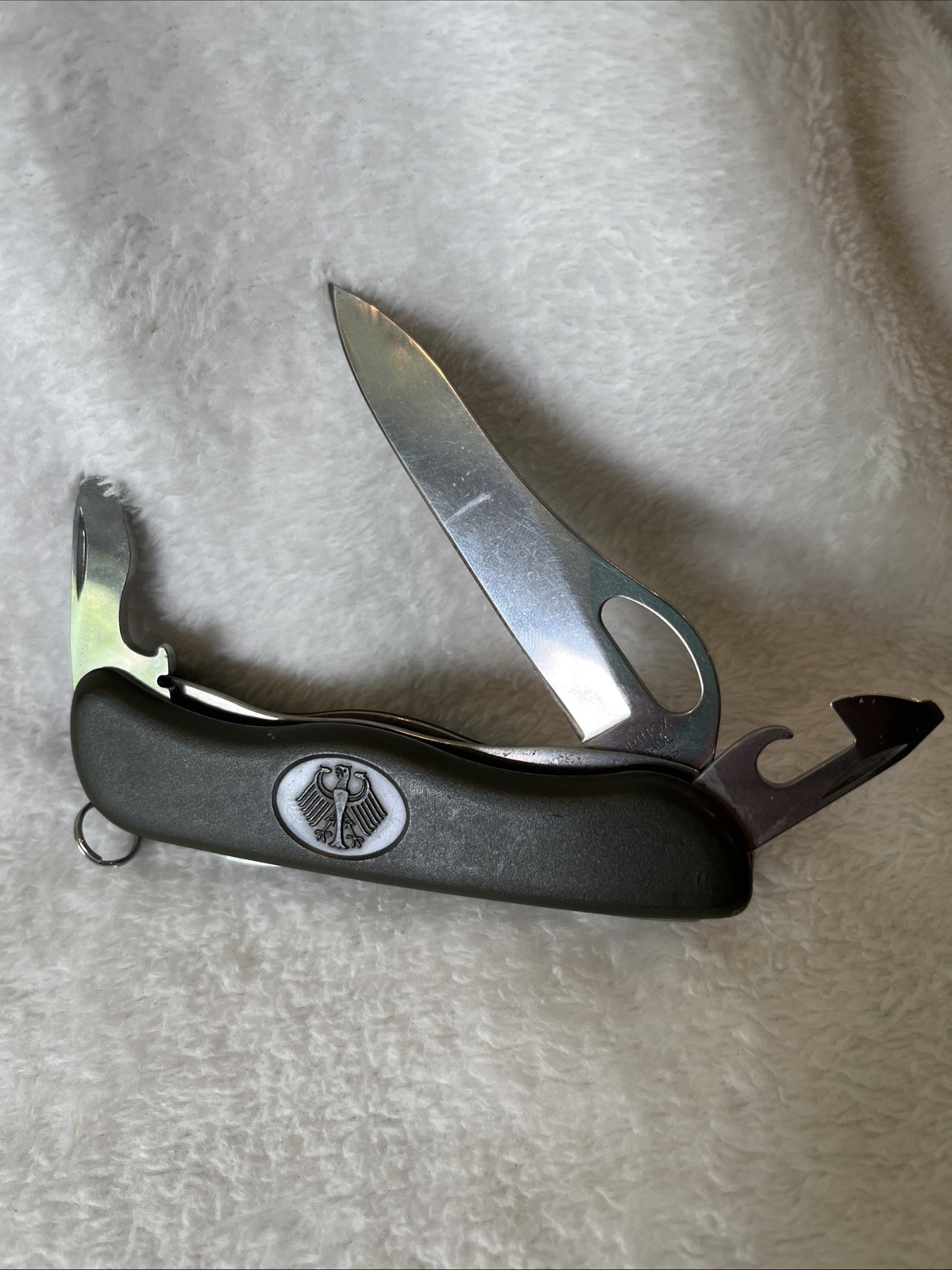 Victorinox German Olive Army Knife GAK One Hand Trekker Multitool