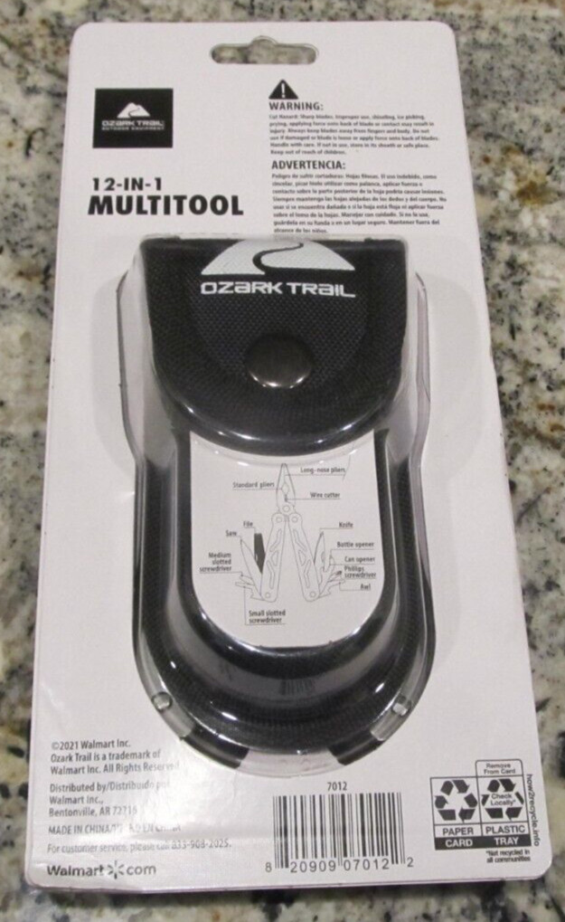*Ozark Trail 12-In-1 Multi-Tool + Sheath 7012 Camping