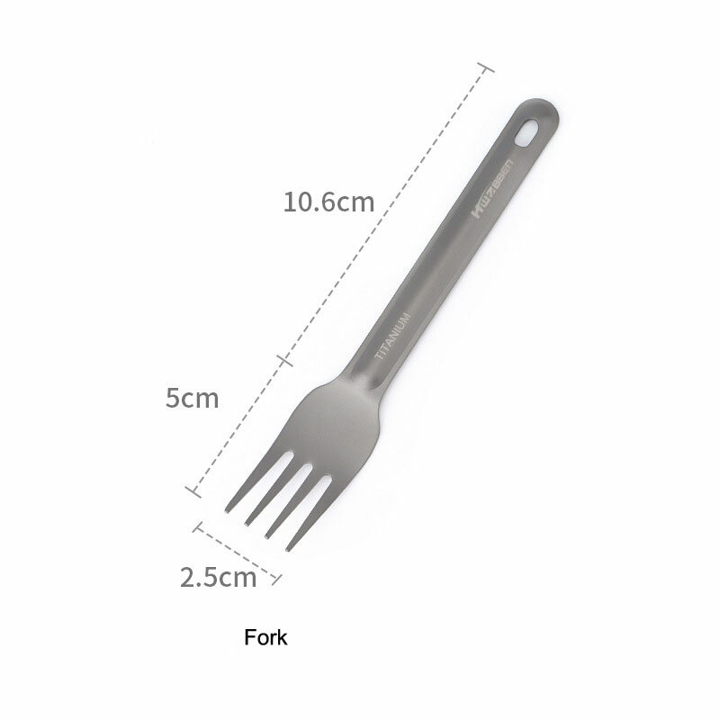 Titanium 3 Fork Spoon Sets Outdoor Camping Tableware Portable Salad SpoonEDCTool