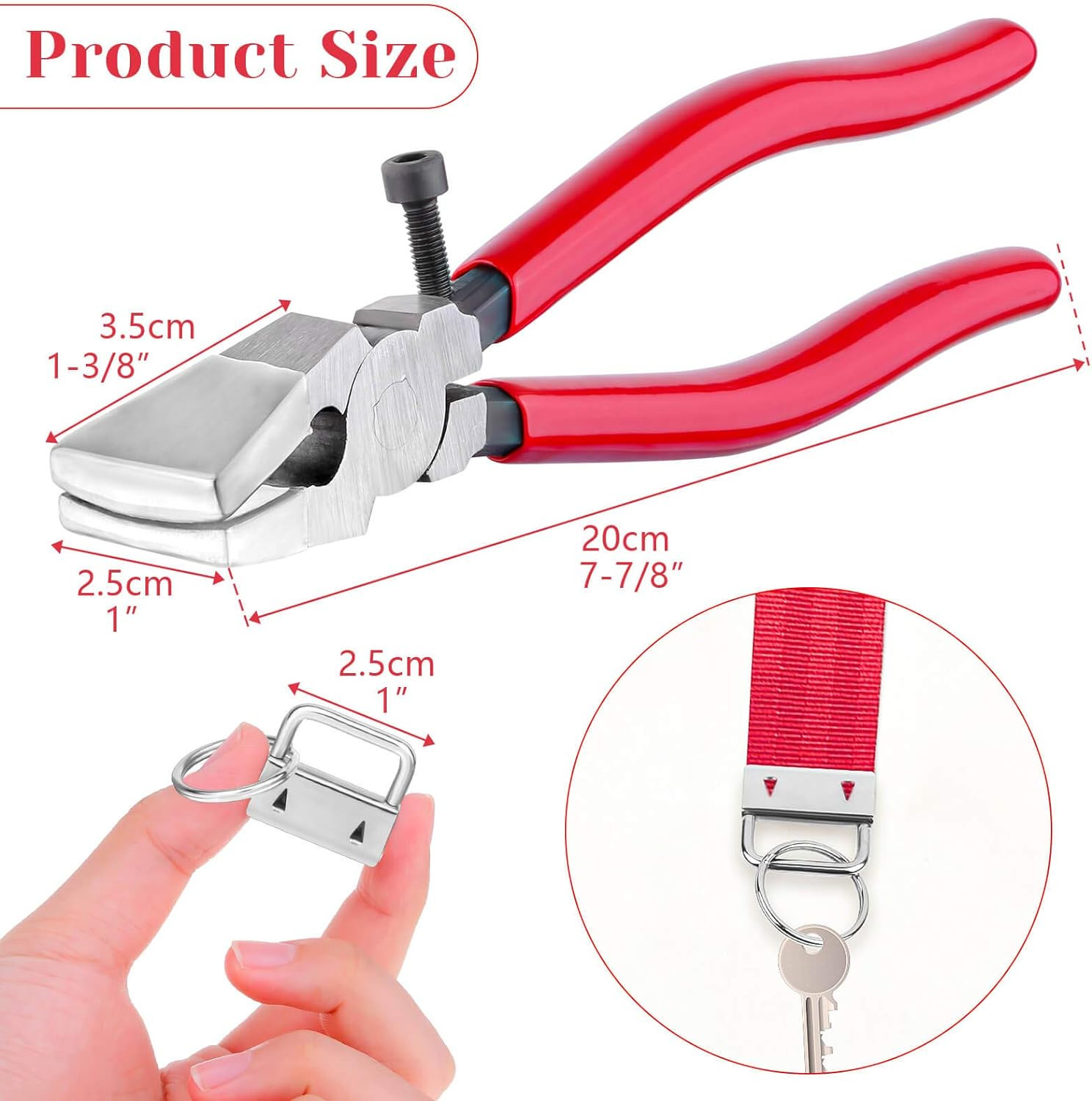 Key Fob Hardware Set, 50PCS Lanyard Key Fob Hardware 1 Inch with Key Fob Pliers