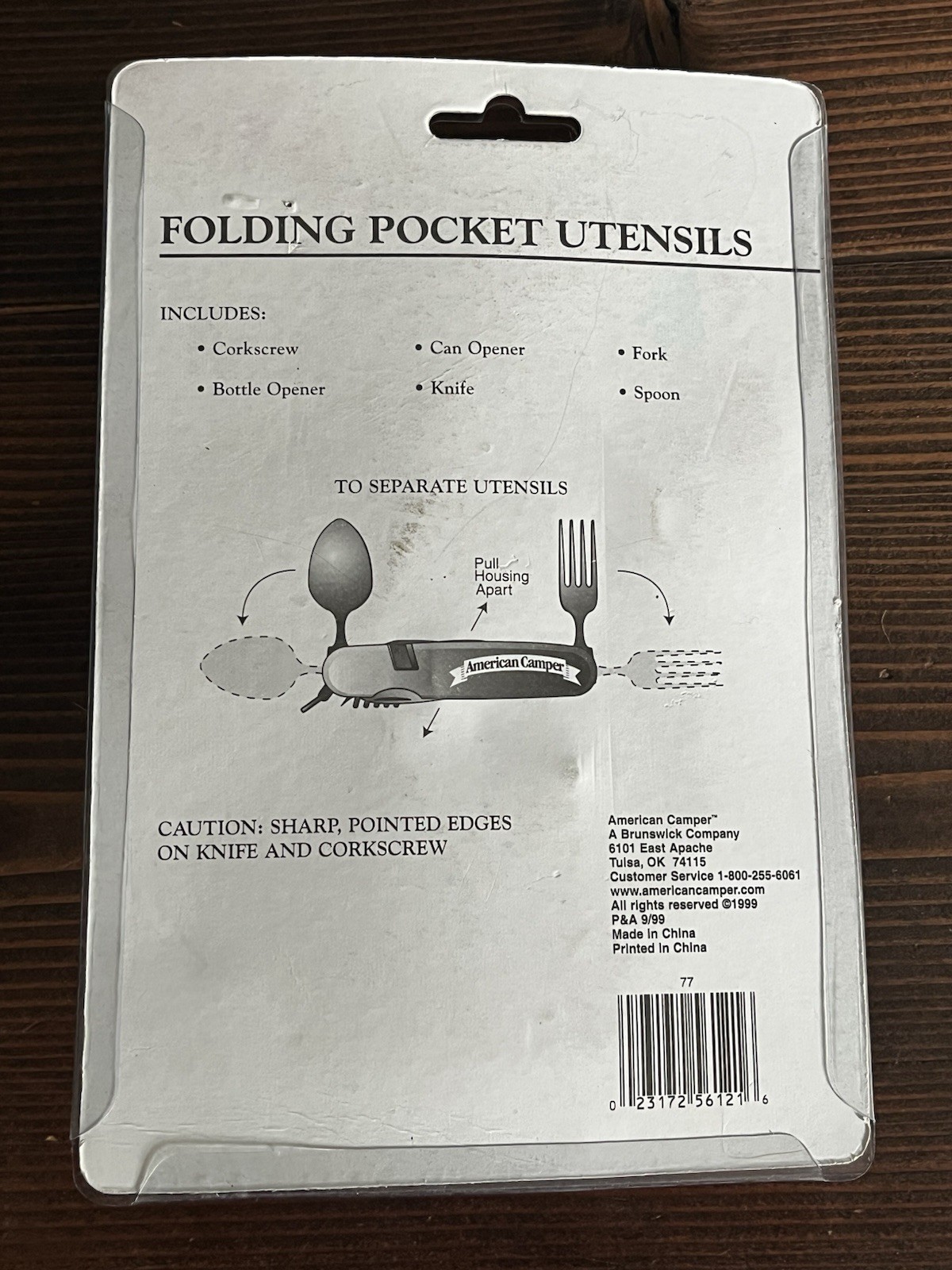 American Camper Key Chain Multipurpose Tool Folding Pocket Utensils NIB 6-in-1