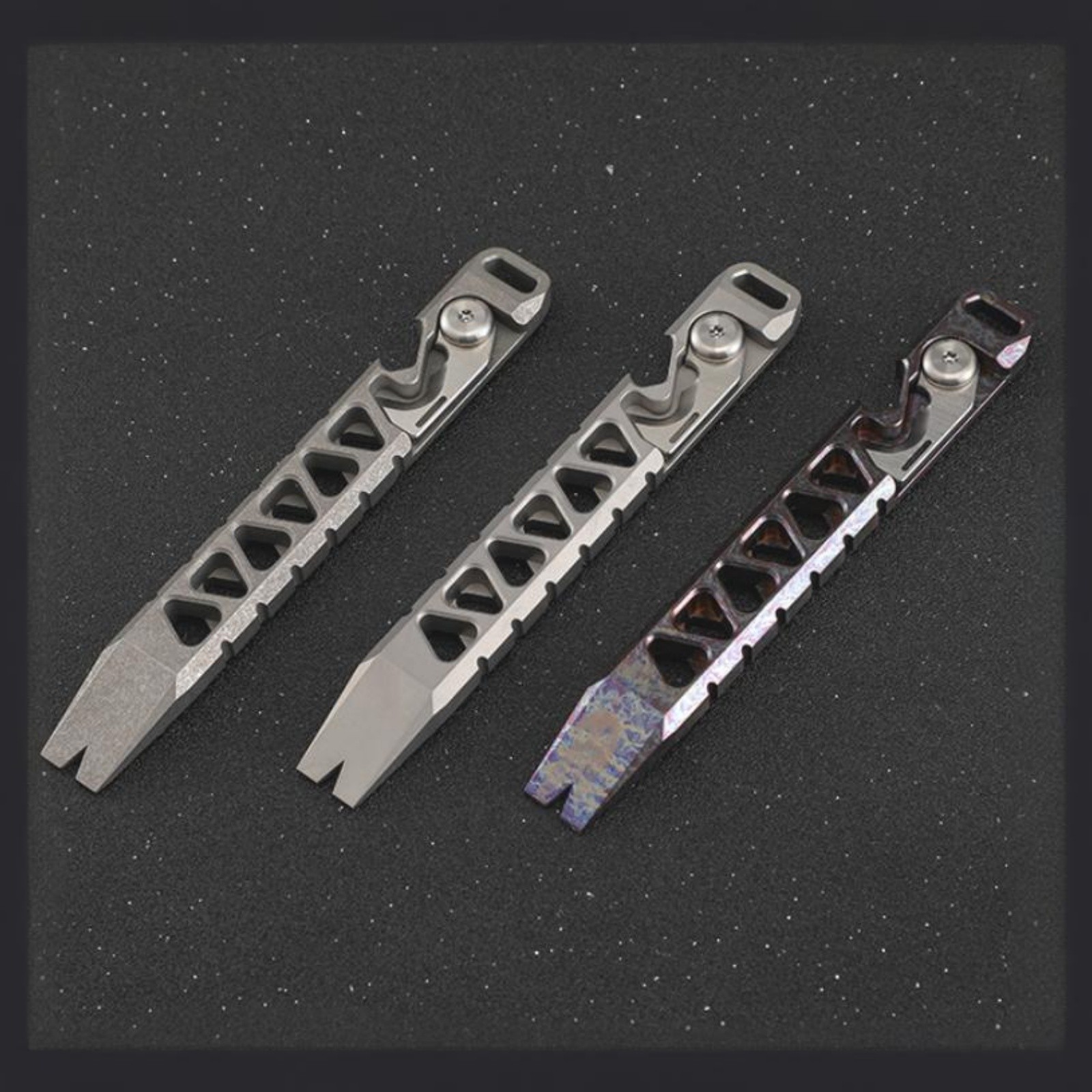 Titanium Alloy EDC Pry Bar Multi-Tool Rope Cutter Outdoor Gear Durable