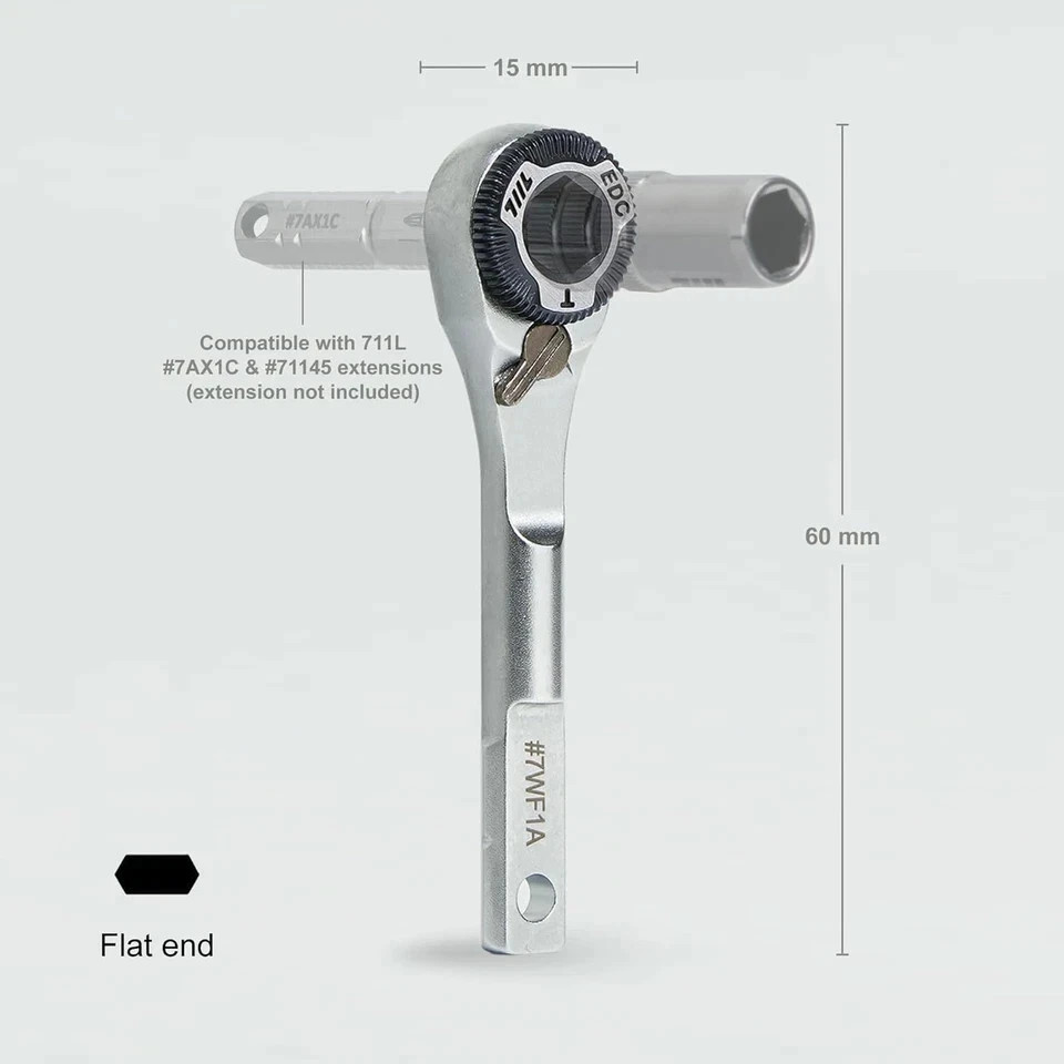 711L EDC Ratchet Wrench for Leatherman Multitools MK2 – Compact Flat End Screwdr