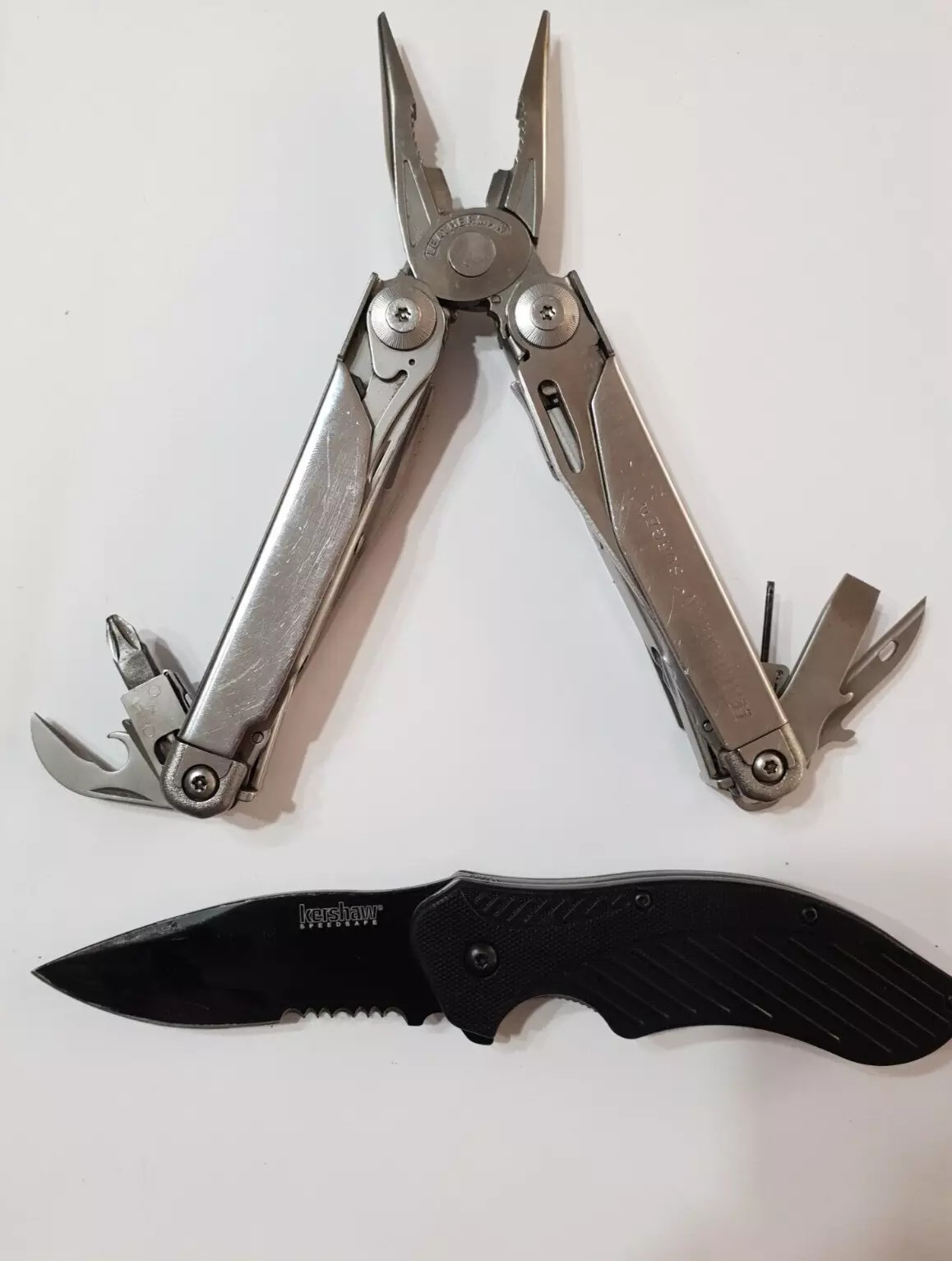 🔥 Leatherman Surge Multi Tool Large Scissors Heavy Duty + Kershaw Folding Set