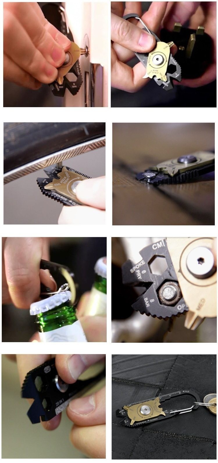 Multi-functional EDC Outdoor Tool 20 In 1 Stainless Steel Wrench Tool