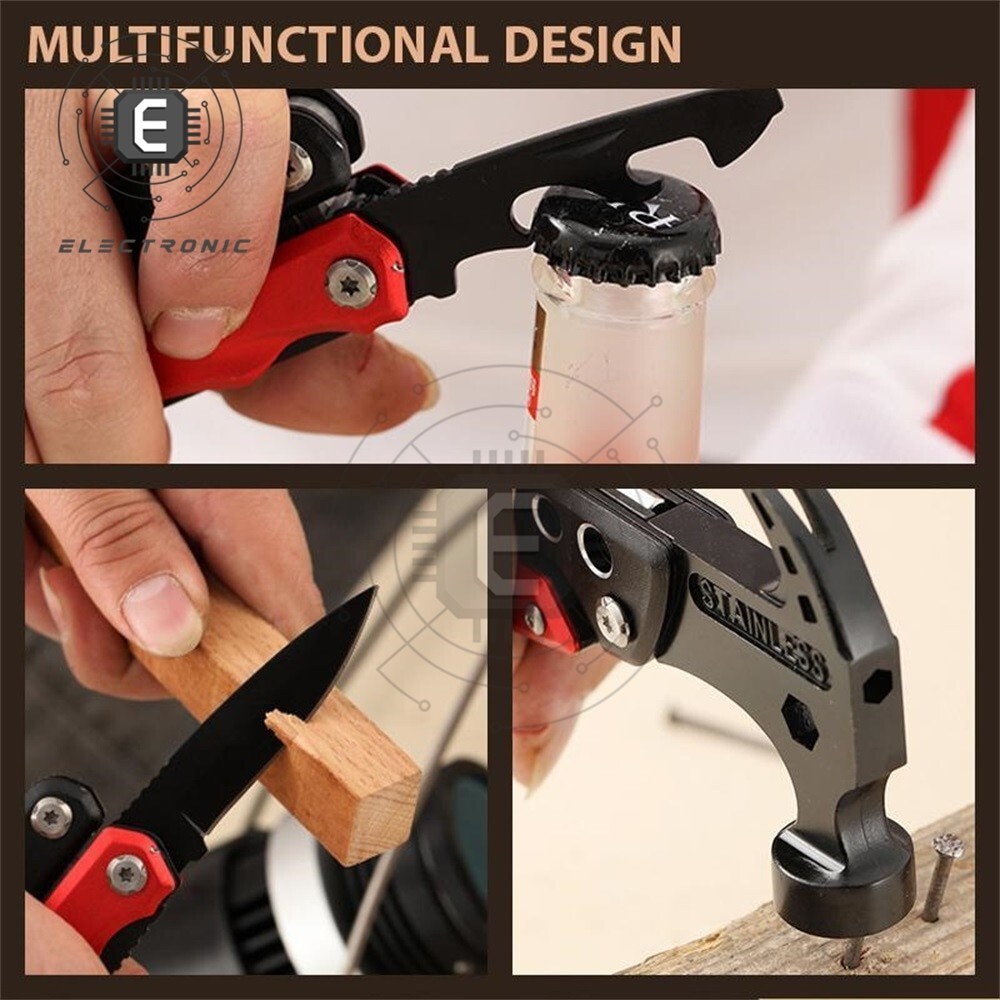 Stainless Steel Pliers Multitool Combination Outdoor Mini Multifunctional Hammer
