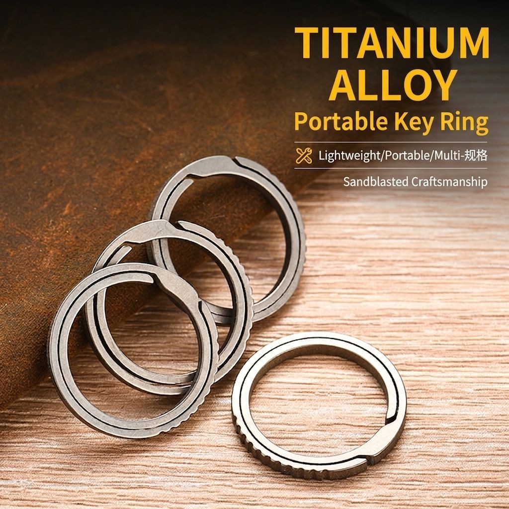 10pcs TC4 Titanium Alloy Key Ring Side Push EDC Split Rings Keychain Car Loop