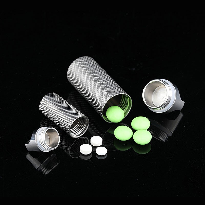 EDC Titanium Portable Waterproof Box Keychain Pendant Pill Storage Container