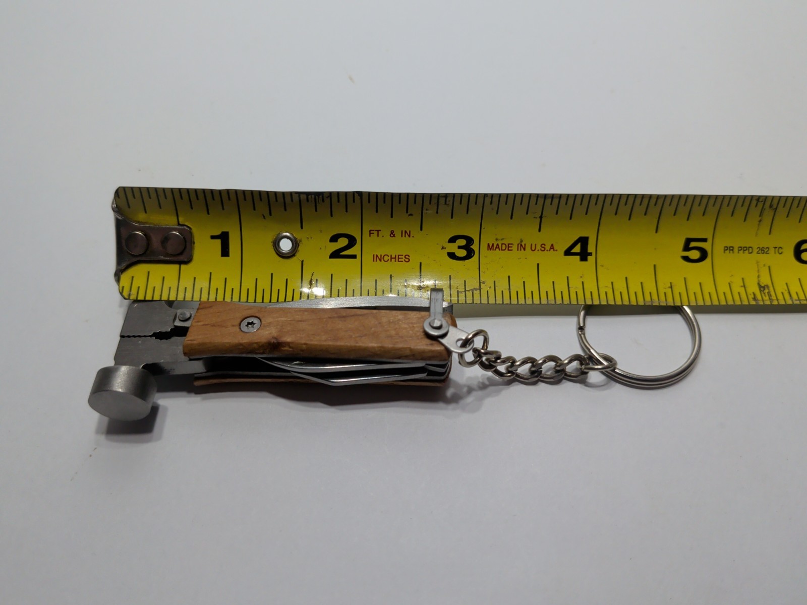 Multi Tool Key Chain – Mini Hammer, Knife, Bottle Opener, Flathead, Pliers, Claw