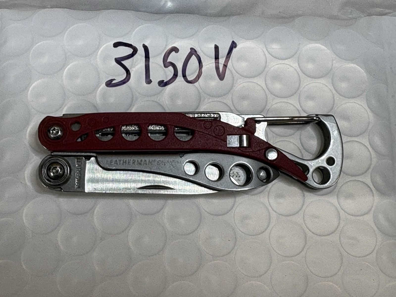 LEATHERMAN STYLE CS Red Multi-Tool Knife File Tweezer Carabiner NEAR MINT!