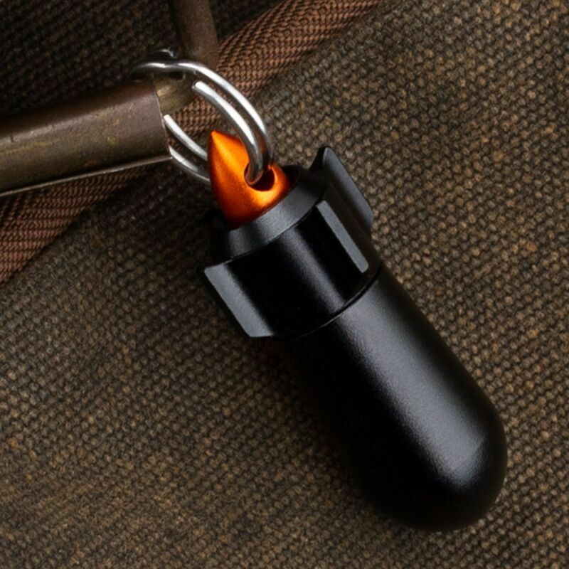 Aluminum Medicine Survival Waterproof Pill Storage Container Box Key Pendant EDC