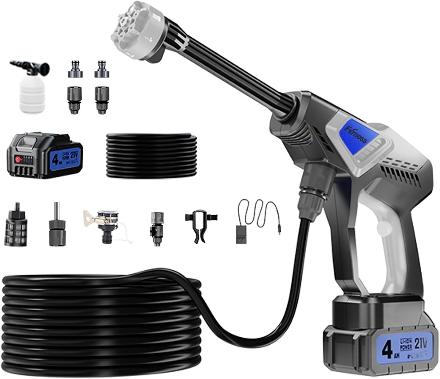 Cordless Portable Pressure Washer 6-in-1 Nozzle Handheld Cleaner Car Patio Home