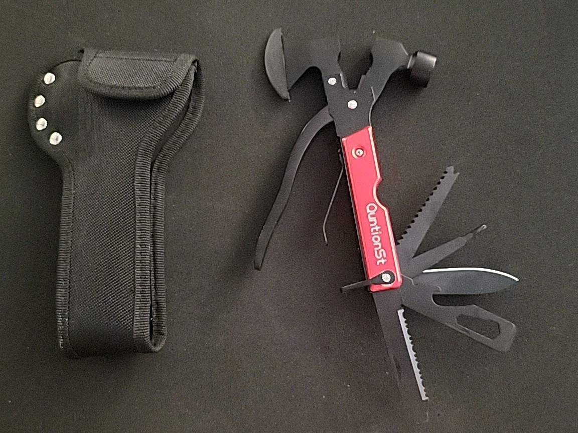 QuntionSt 16 in 1 Multitool Hammer Knife Bottle Opener Wire Cutter Pliers etc.