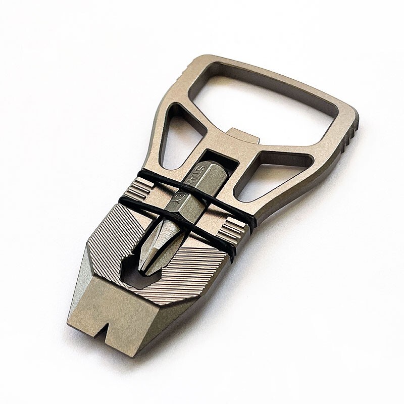 Titanium Alloy Keychain Pry Bar Crowbar Bottle Opener Outdoor Multi EDC Tools