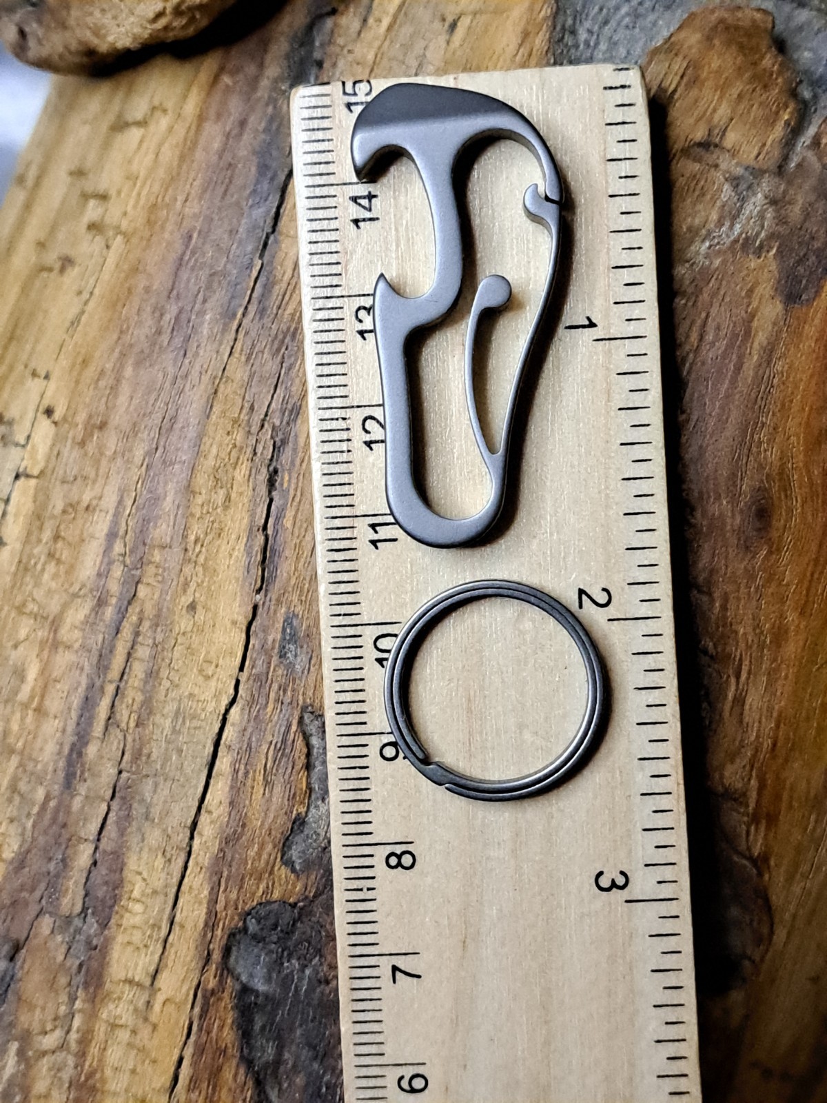 Pro Mini Minimalist Titanium Carabiner Keychain With 20mm Titanium Keyring