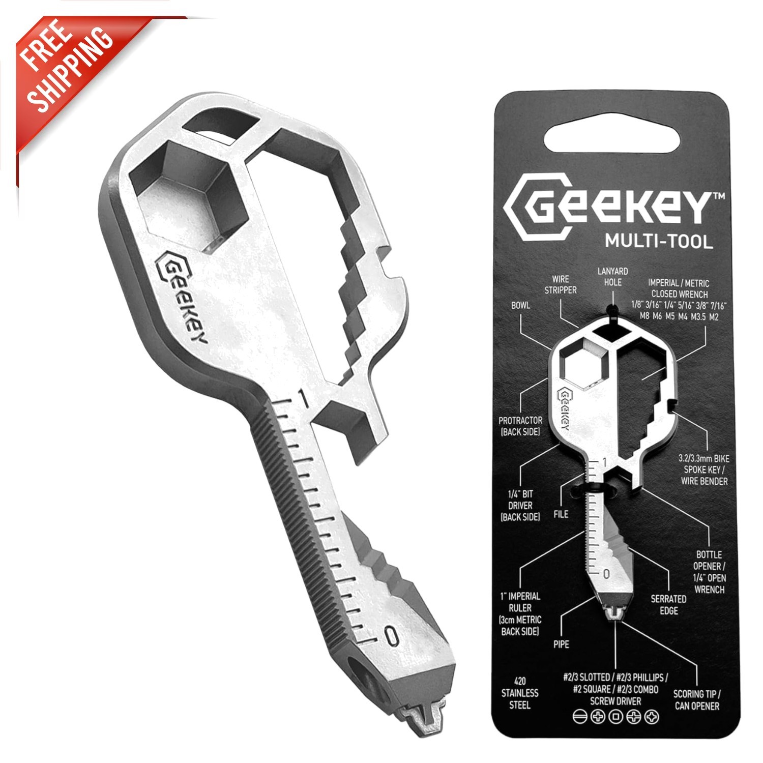Versatile EDC Keychain Multitool – Bottle Opener & More for Outdoor Adventures