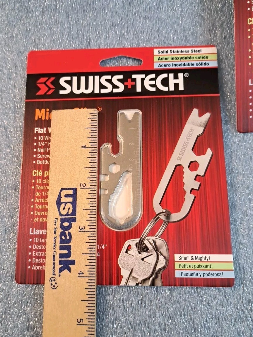 2 Swiss+Tech Micro-Slim Pocket Wrench Hex Bit Pry Bar Screwdriver Multitool New