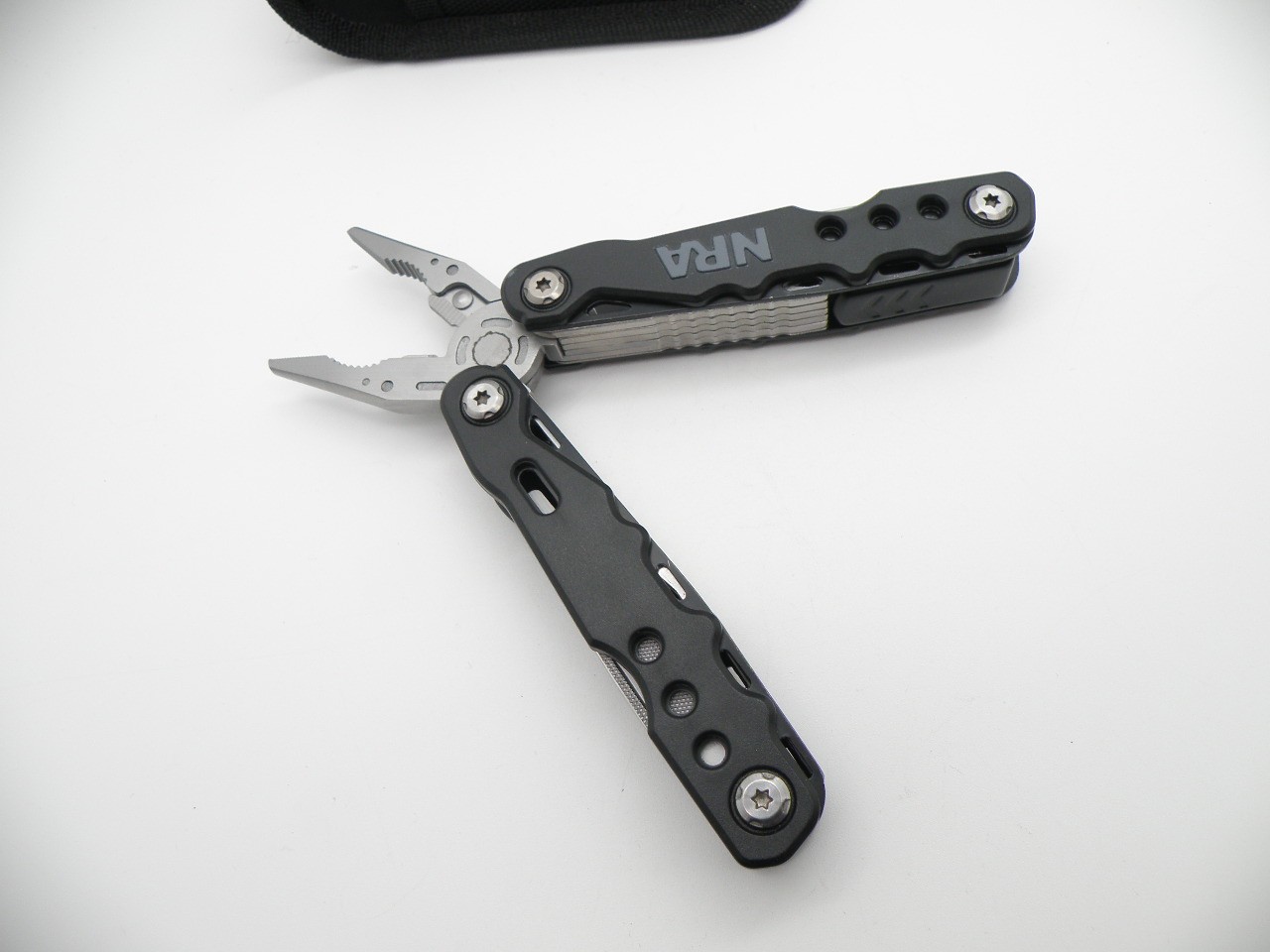 NRA Multi-Tool With Black Nylon Belt Case 22 Tools Survival Camping Handyman