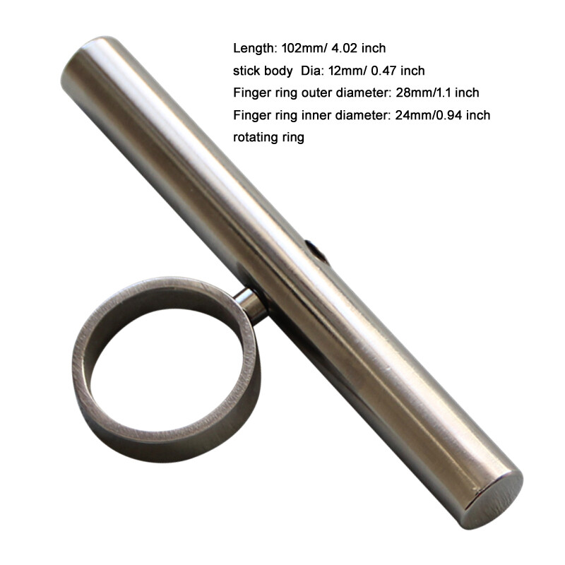 Stainless Steel Cool Stick EDC Outdoor Tool Pendant Kubaton Tactical Stick 102MM