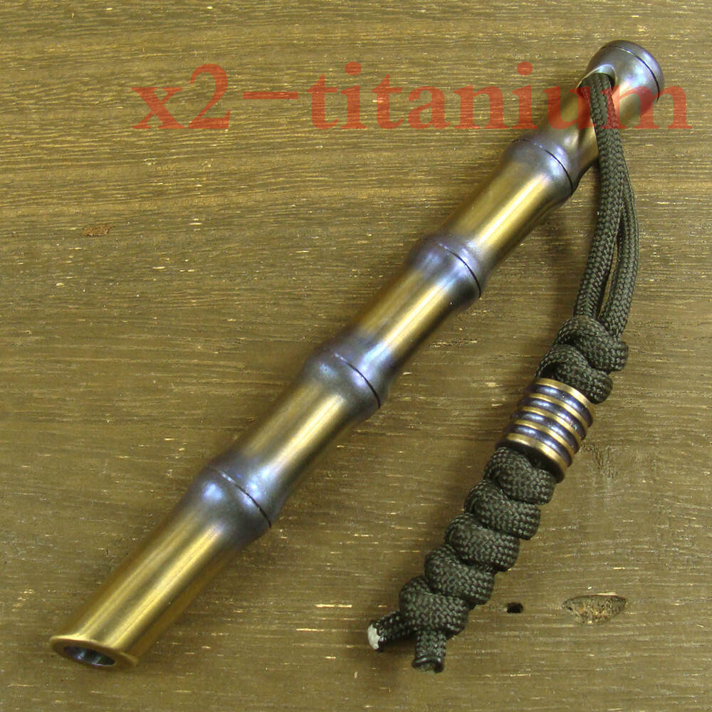 Titanium Blue/Brown EDC Pocket cool stick tool Lanyard bead anti-allergy XH450B