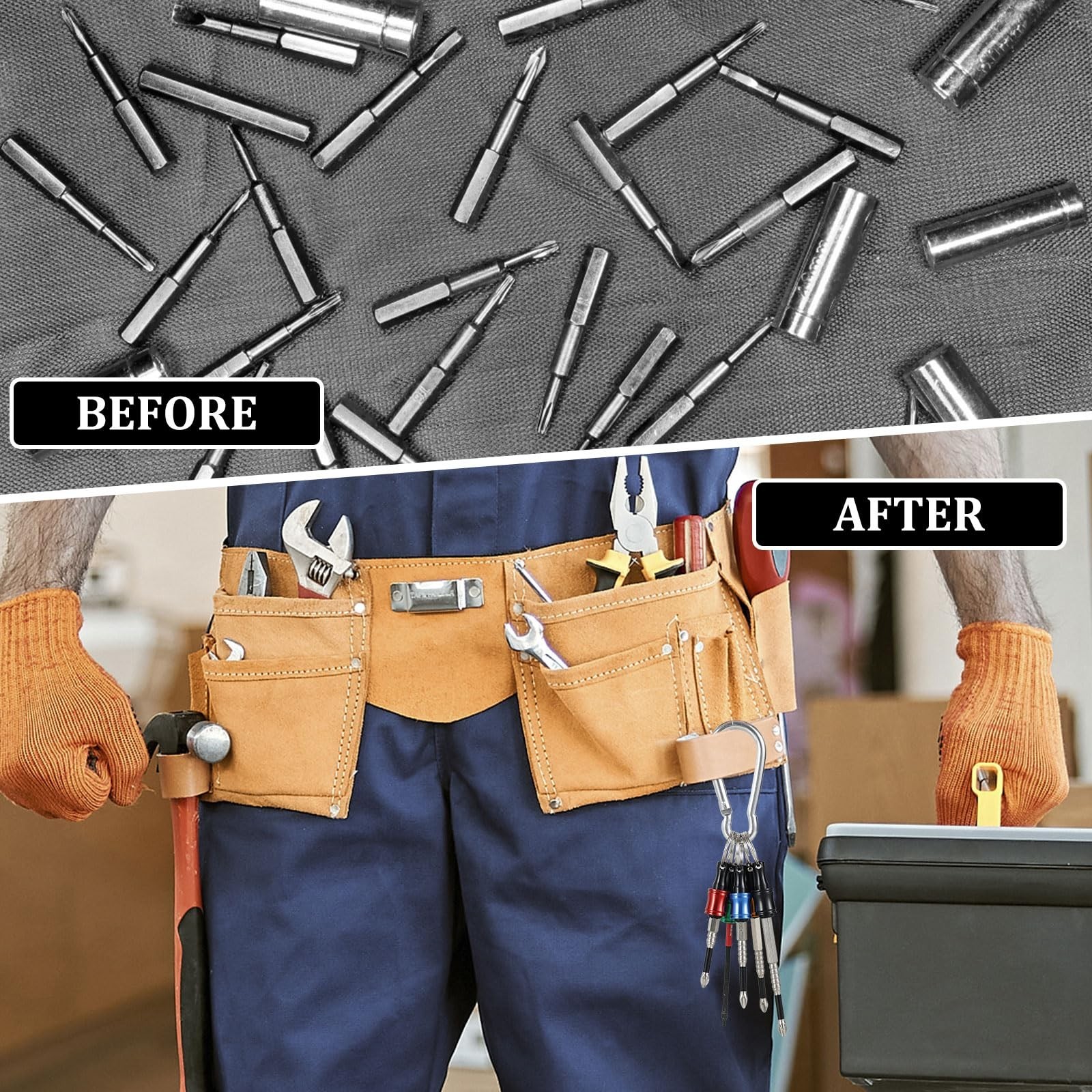 100Pcs Portable Hex Bit Holder Keychain, Quick Change Aluminum Screwdriver Kit,
