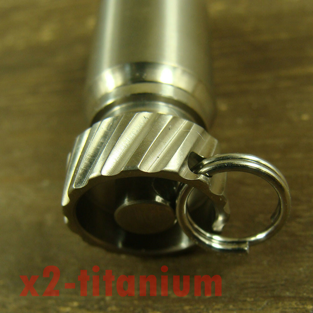 Titanium ” Bomb ” shaped Waterproof Capsule pill Bottle Key chain pendant XH540
