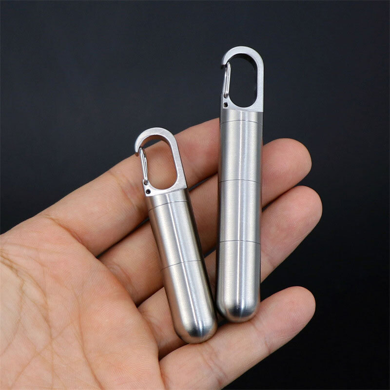 Outdoor Multilayer Waterproof Pill Case Key Chain Capsule Seal Container Box EDC