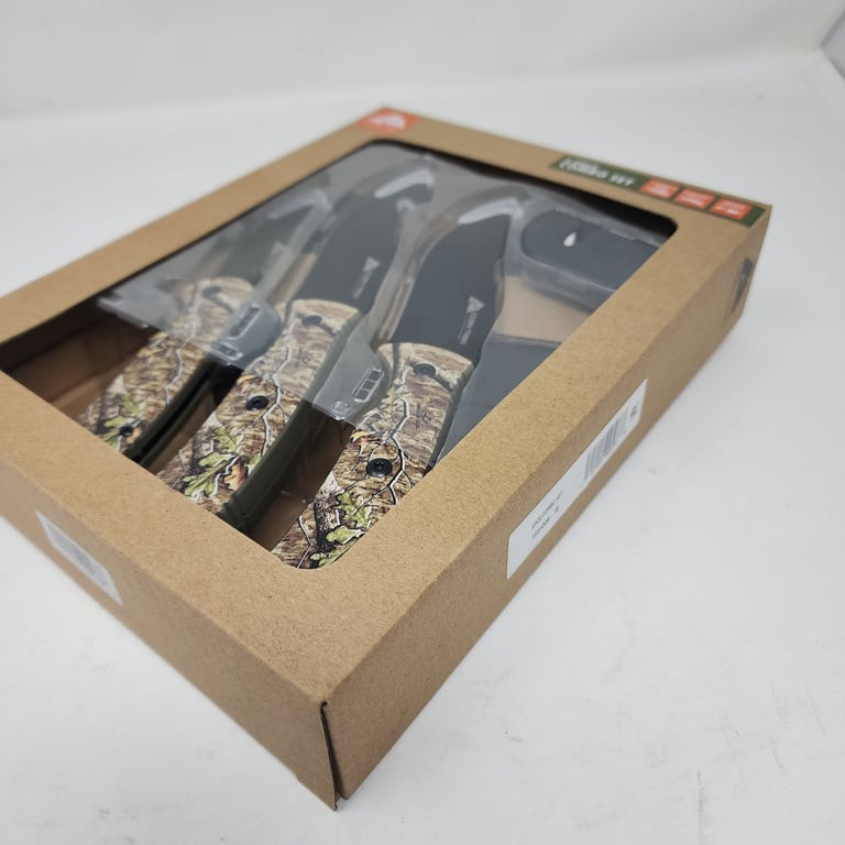 Ozark Trail 6 Piece Combo Knife Set With Sheaths Sharpener Outdoor Trail Camo
