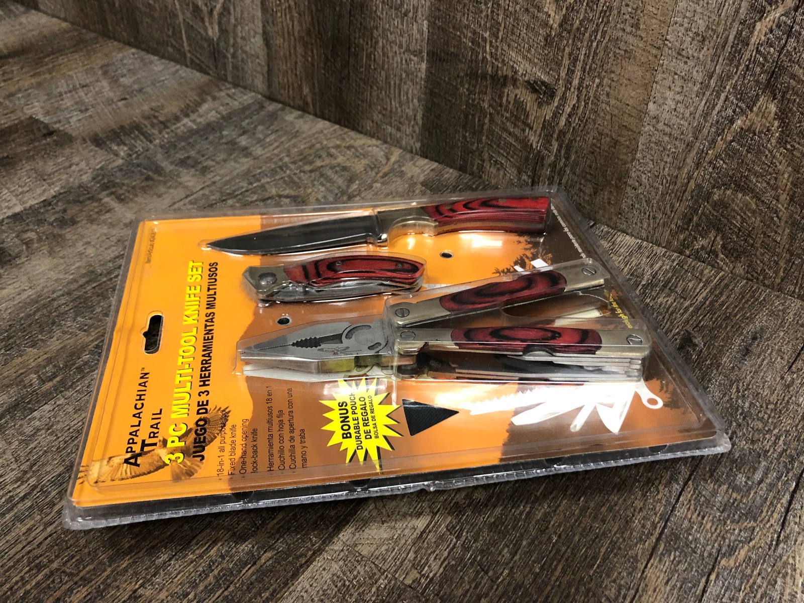 SEALED Appalachian Trail 3 Pc Multi All Purpose Tool Knife Set w/ Pouches #51120