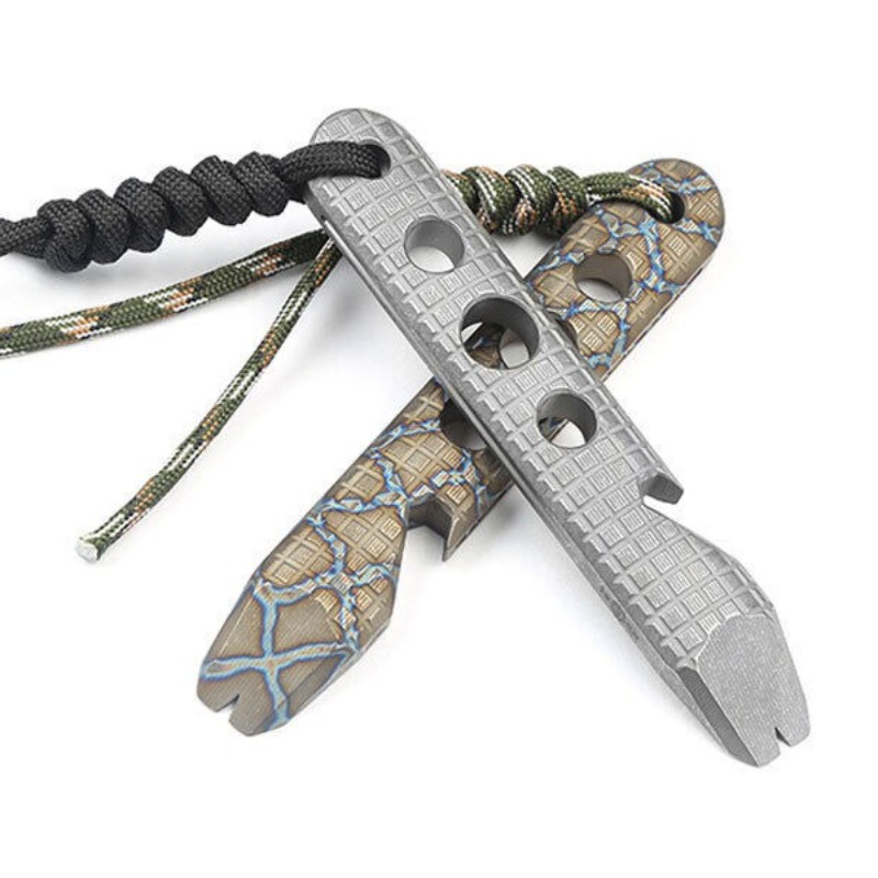 Titanium Pry Bar Crowbar Opener Multi Tools Outdoor Survival EDC Keychain Tool