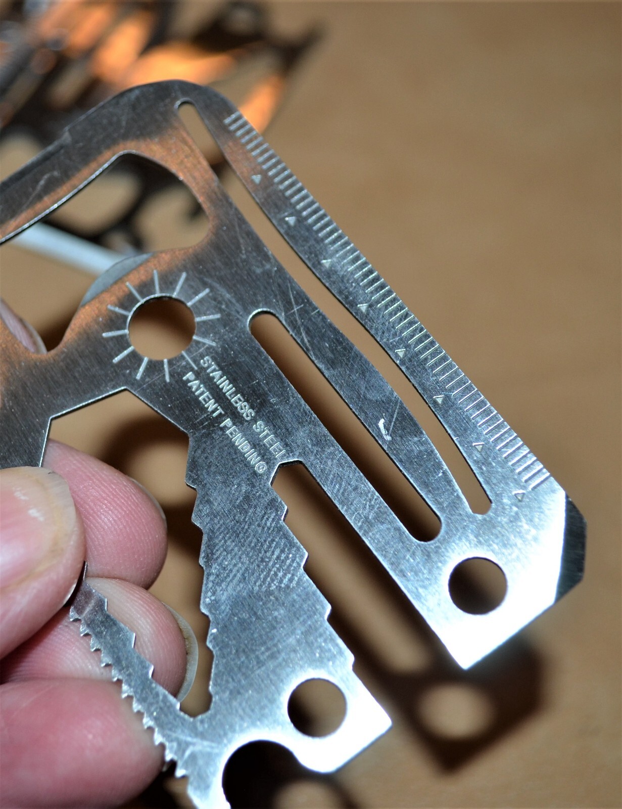 Wallet Multi Survival Tool Stainless Steel Metal Thin Smaller Size Hunting Brand