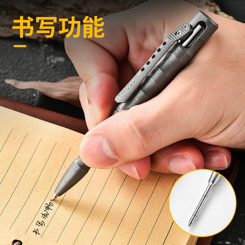 Titan Alloy Pen 4.4” Ballpoint Pen with Clip Refillable EDC Writing Pen