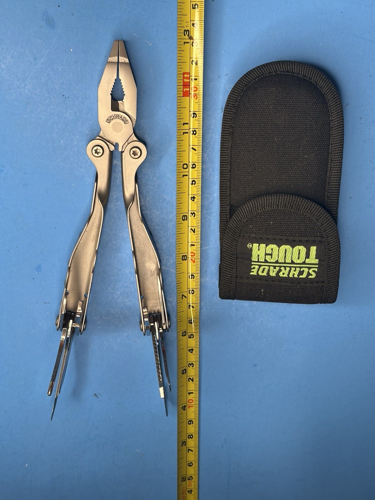 Vintage Schrade Tough Multi Tool Pliers and Other Tools with Sheath USA #468