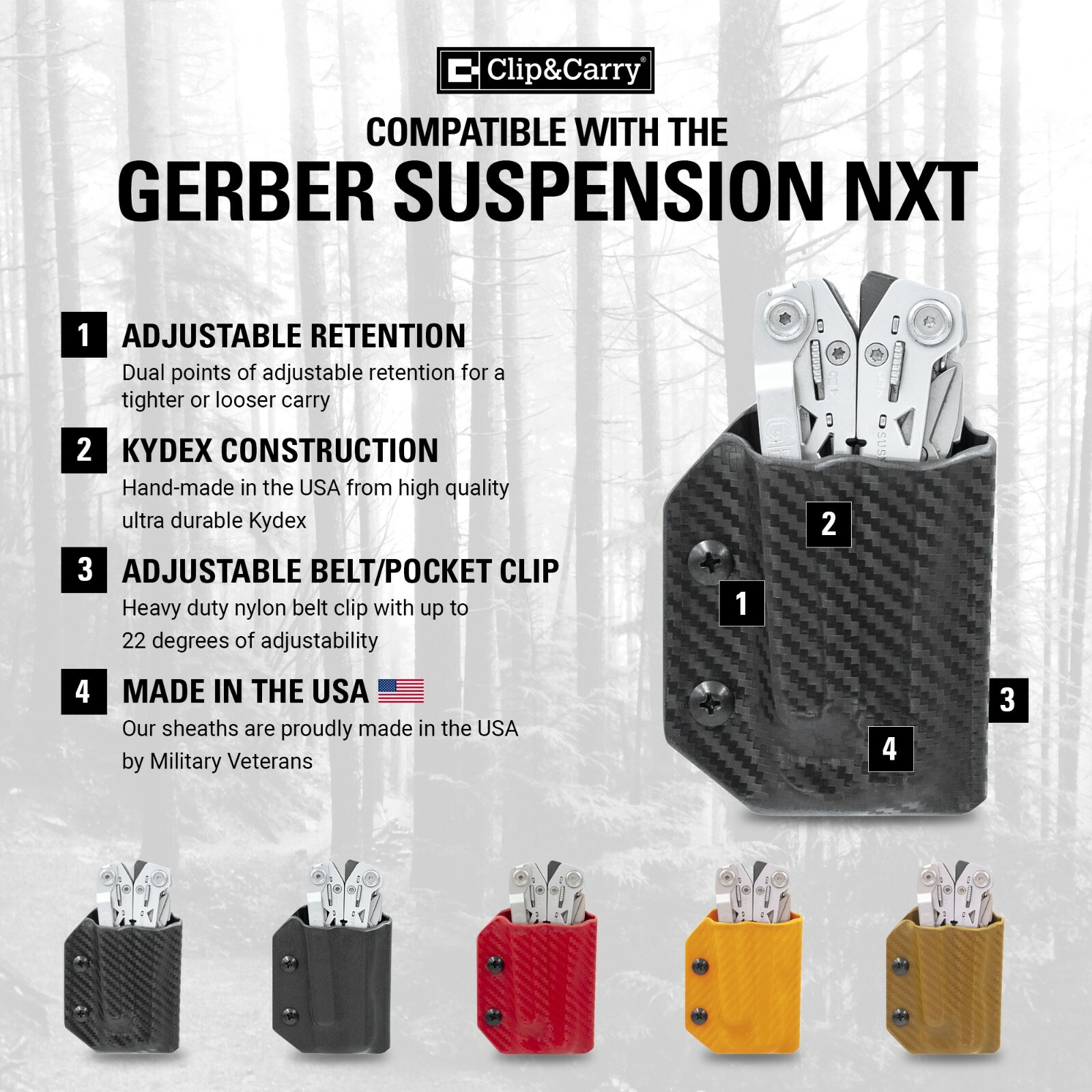 Kydex Multi-Tool Sheath Holder for the GERBER SUSPENSION NXT – USA Made!