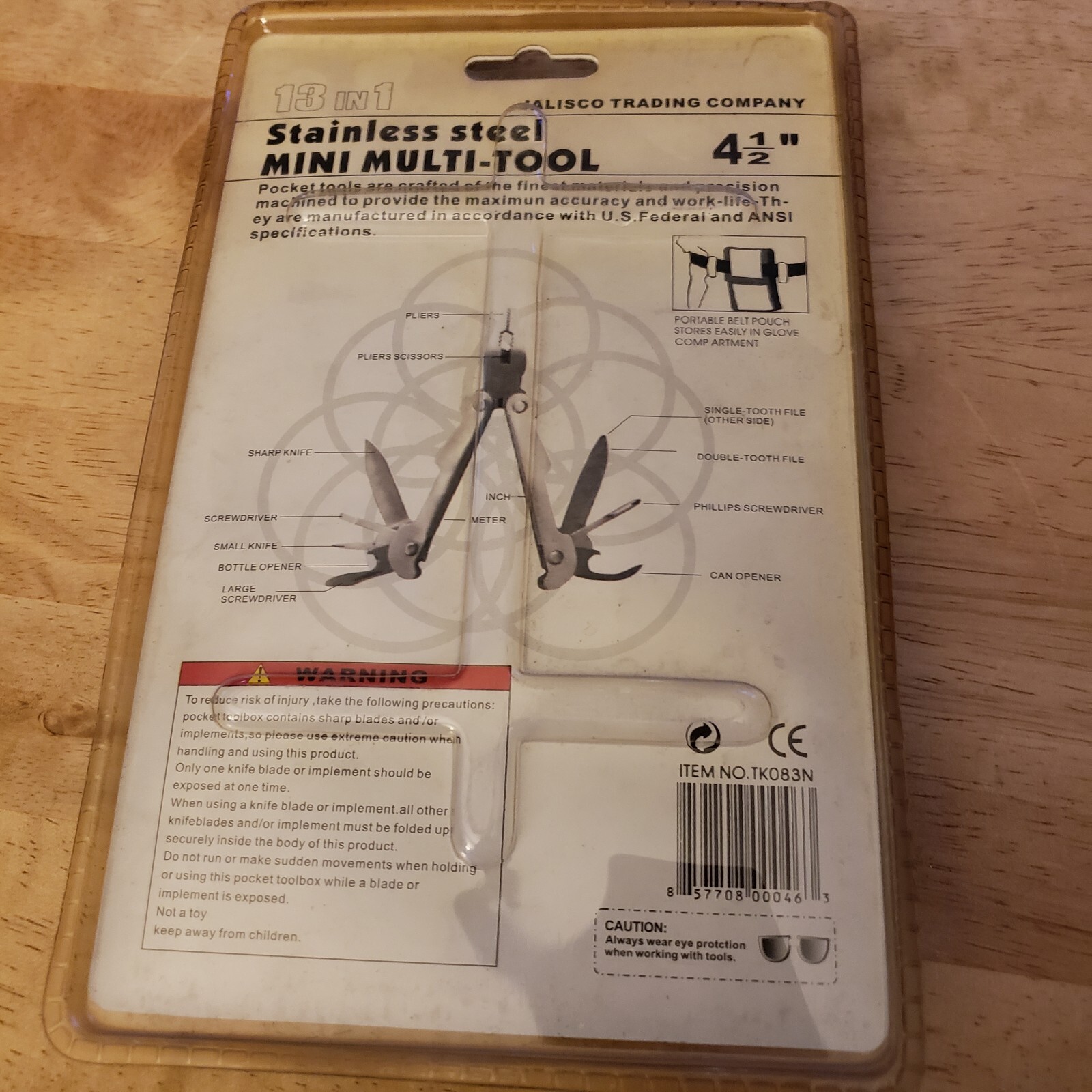 13 in 1 Stainless Steel Mini Multi-Purpose Tool with Nylon Pouch NEW IN BOX