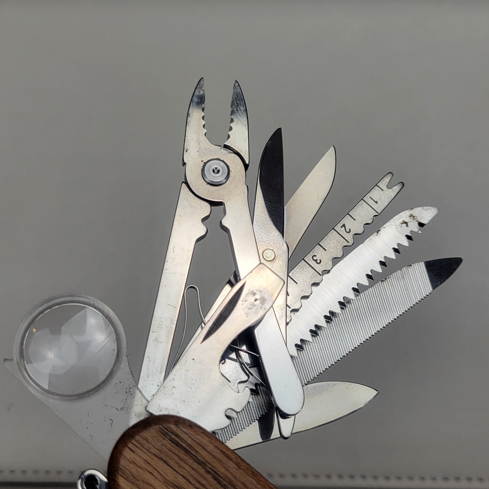 Victorinox SwissChamp Walnut Wood Swiss Army Multi-Tool Pocket Knife