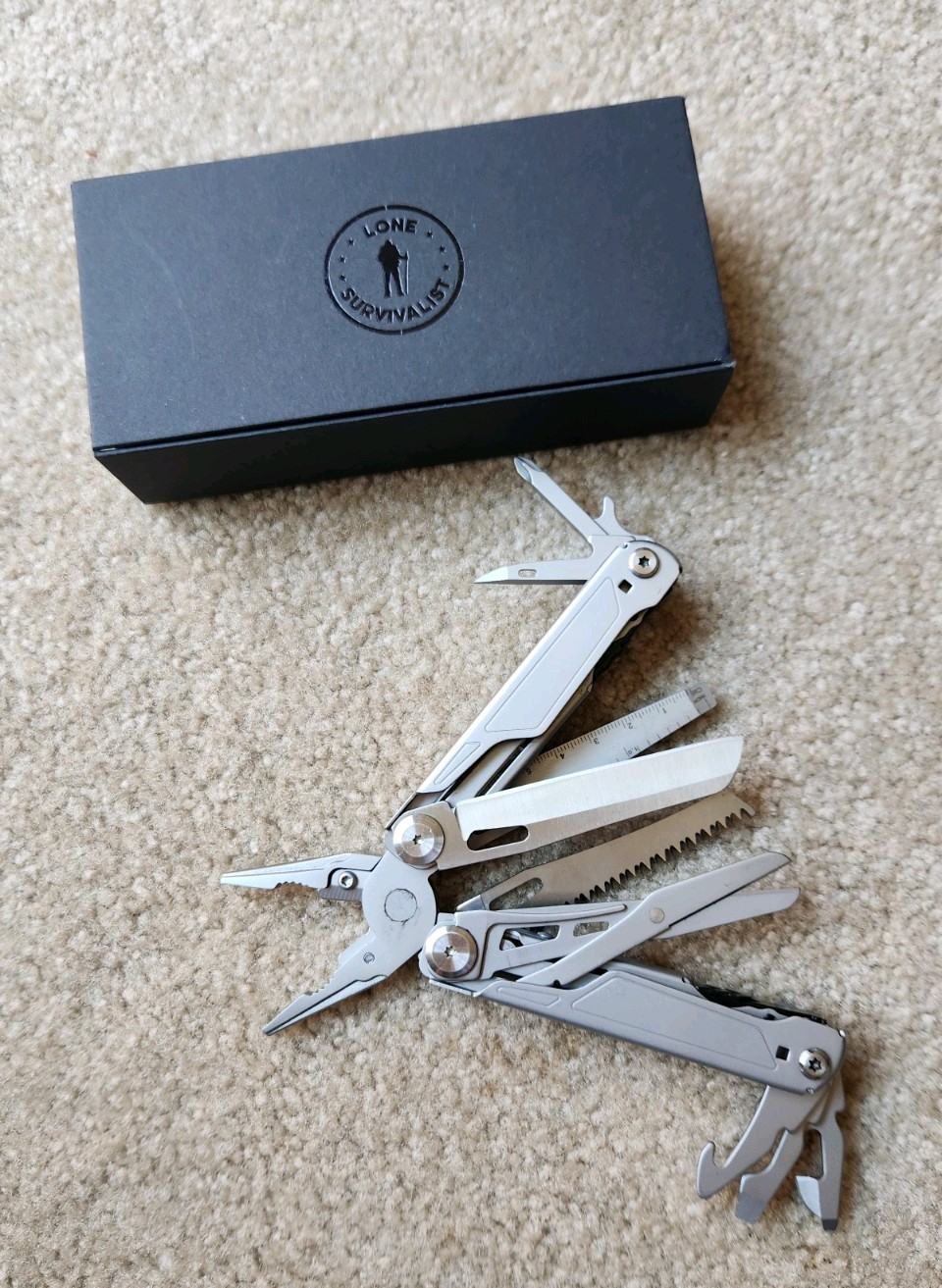 NEW Lone Survivalist Multi X + tool, survival tool, pliers, scissors, knife etc