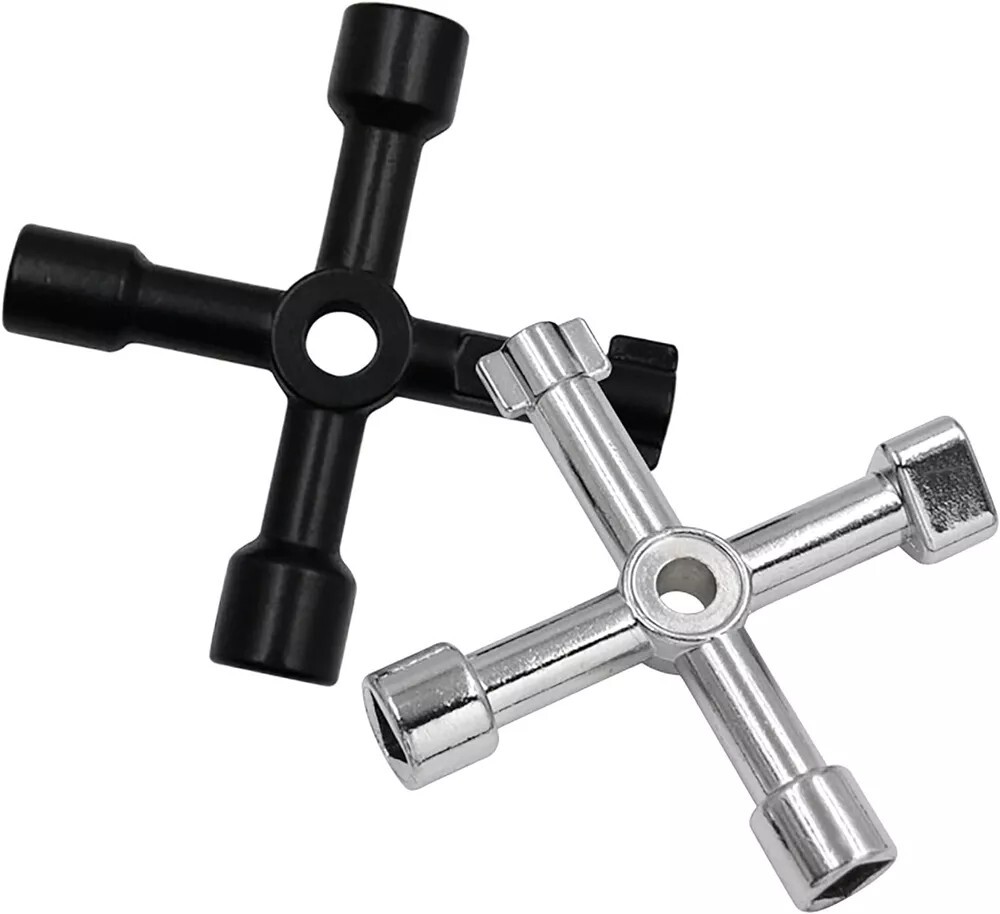 CoguZed 2 Pack Sillcock Key Set, 4 Way Water Key Tool, Multi-Functional Silcock