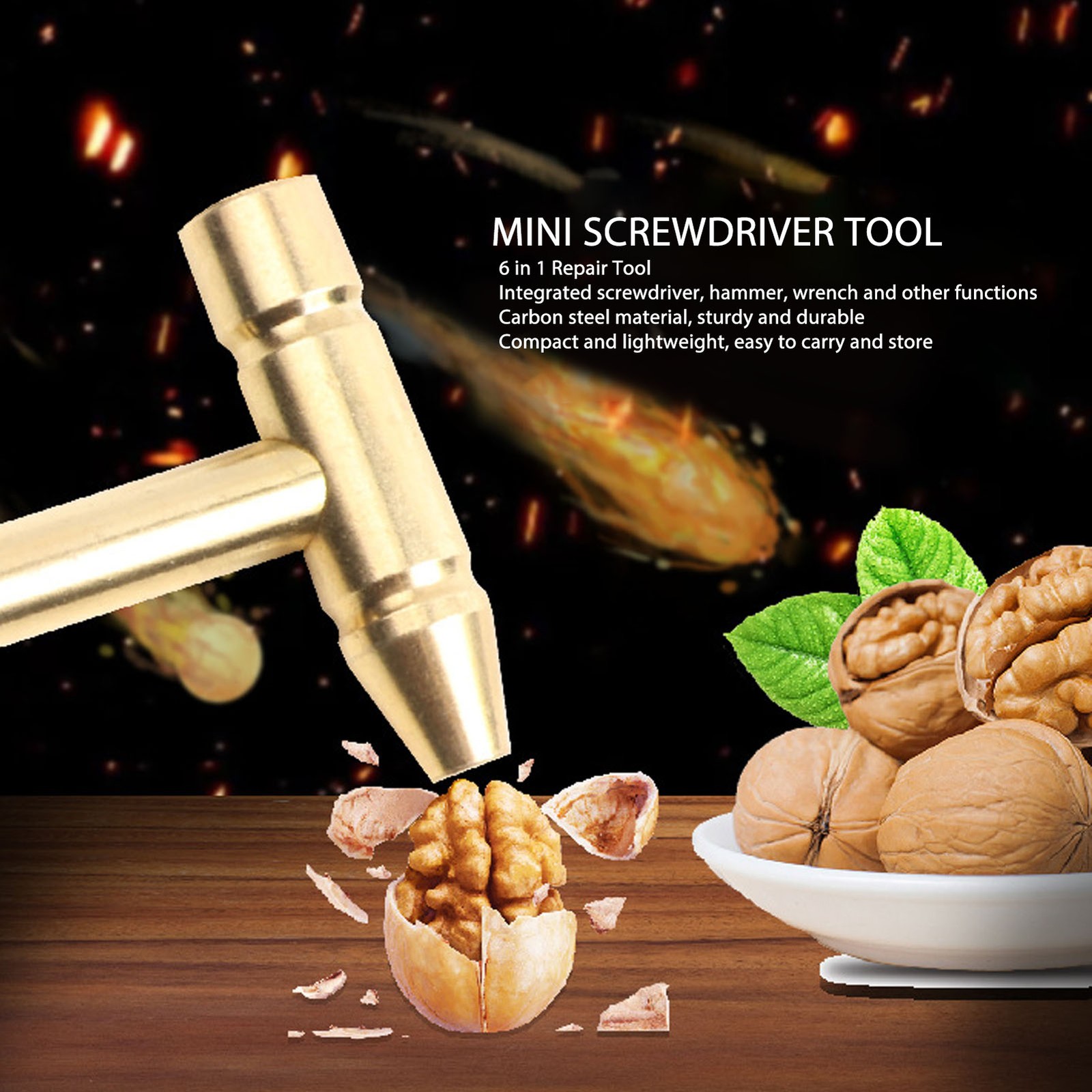 6 In 1 Multifunctional Mini Hammer Combination Repair Tool With Screwdriver
